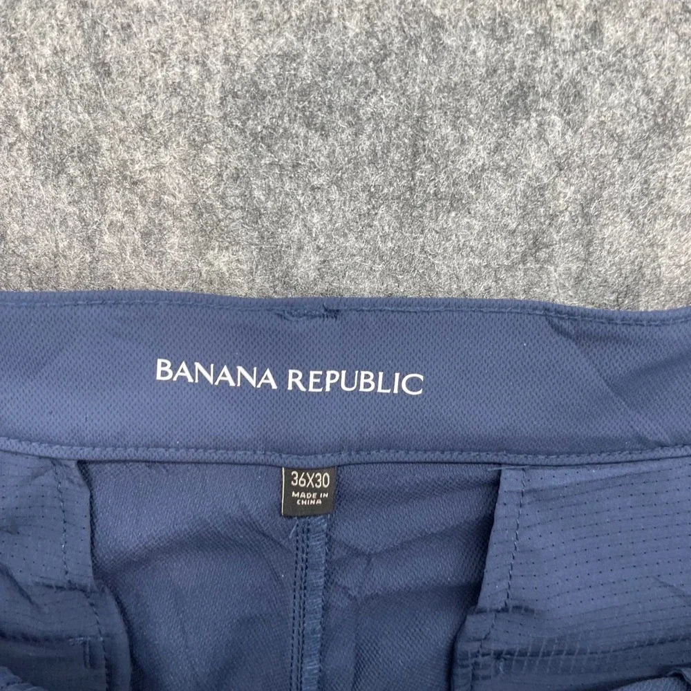Banana Republic Chino Pants Mens 38x27 Navy Blue Performance Core Temp Slim Fit